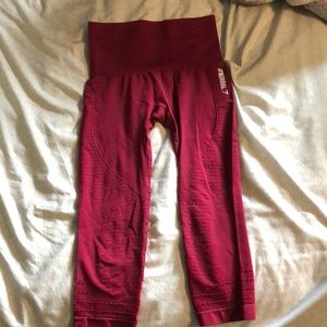 Gymshark red seamless leggings(cropped)